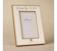 Amore by Juliana Wedding Gift Bow Frame Happily Ever After 4" x 6" in White Amore by Juliana White