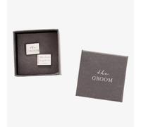 Amore Chrome Plated Groom Cufflinks AM136