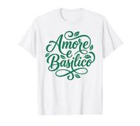Amore e Basilico Italian Love Basil Foodie Value Graphic T-Shirt, Men, White, M