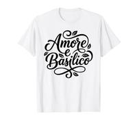 Amore e Basilico Italian Love Basil Script Value Graphic T-Shirt, Men, White, M