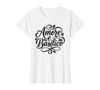 Amore e Basilico Italian Love Basil Script Value Graphic T-Shirt, Women, White, L