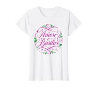 Amore e Basilico Romantic Italian Herb Love Value Graphic T-Shirt, Women, White, S