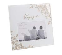 Amore Engagement Grey Glass 6'x4' Photo Frame with Glitter/Wording - Engaged