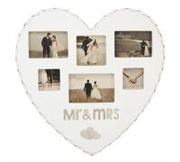 Amore Large Heart Shaped Multi Aperture Frame - MR & MRS 45cm