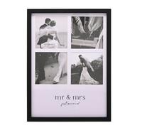 Amore Mr & Mrs Multi Aperture Black Photo Frame 4 x 4", 31 x 2.2 x 23cm