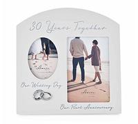 Amore Pearl Anniversary Then & Now Photo Frame 30th Wedding Gifts