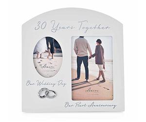 Amore Pearl Anniversary Then & Now Photo Frame 30th Wedding Gifts