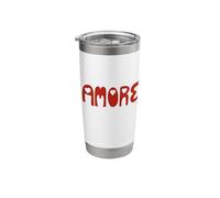 Amore Retro Hand Lettering with Hearts Stainless Steel Insulated Tumbler