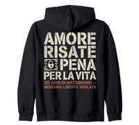 Amore Risate E Pena Per La Vita Regalo 20 Anni Di Matrimonio Zip Hoodie