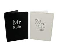 Amore Set 2 Passport Holders - Mr Right & Mrs Always Right