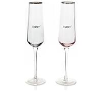 Amore Set of 2 Engaged Flute Glasses