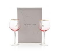 Amore Set of 2 Gin Glasses - Anniversary Designs Silver Pearl Ruby