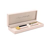 Amore Set of 2 Pens - 30 Years Together - Elegant Black, White, Gold Finish | Gift for Couples