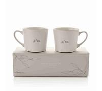 Amore Set of 2 White Mrs & Mrs Mugs White
