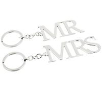 Amore Set Of Two Silverplated Key rings "Mr & Mrs"