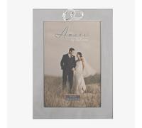Amore Silver Plated Crystal Rings 5x7 Inch Photo Frame FS43157