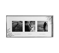 Amore Silver Plated Foil Floral Detail Triple Engaged Wedding Honeymoon Photo Frame