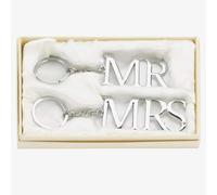 Amore Set Of Two Silverplated Key rings "Mr & Mrs"