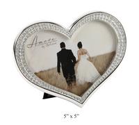 Amore Silverplated Heart Shaped Photo Frame 5"x5"
