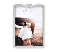 Amore Silverplated Infinity 3D Knot Frame - 5" x 7" | Silver-plated photo frame with an infinity knot detail and easel back for wedding and anniversary memories
