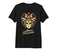 Amore Veneziano Romantic Venetian Carnival Mask Art Design Premium T-Shirt