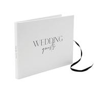 Amore Wedding Guest Book with Textured Cover and Ribbon Tie Close