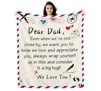 Amorea Dear Dad Blanket Gift for Dad from Daughter Son Birthday Farewell Gift (dad-we b)