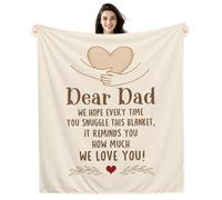 Amorea Dear Dad We hope every time you snuggle this blanket It reminds you how much we love you Blanket for Dad Father from Daughter Son Reminder Birthday Father's Day (dad-b)