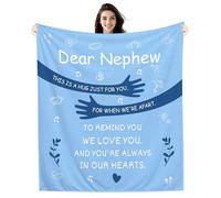 Amorea Dear Nephew This Is A Hug Just For You Nephew Gift Blanket for Birthday Graduation Farewell Gift