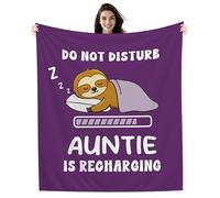 Amorea Do Not Disturb Auntie Is Recharging Funny Blanket for Auntie from Niece or Nephew Birthday Mother's Day