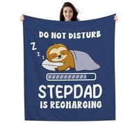 Amorea Do Not Disturb Stepdad is Recharging Funny Blanket for Stepfather from Stepdaughter or Stepson Birthday Father's Day (stepdad-a)