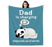 Amorea Funny Blanket Dad is Charging Temporarily out of Service Gift for Dad Father Daddy Birthday (dad-a)
