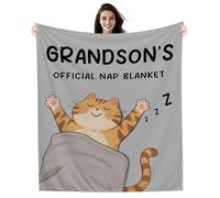 Amorea Grandson's official nap blanket Gift for Grandson's Birthday Christmas Cartoon Throw Blanket Ideas Grandson Gifts