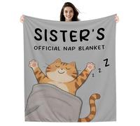 Amorea Sister's official nap blanket Gift for Sister's Birthday Christmas Cartoon Throw Blanket Ideas Sister Gifts for Women Girls