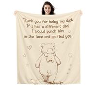 Amorea Thank You for Being My Dad Funny Cartoon Blanket for Dad from Daughter Son, Dad's Birthday Father's day (my dad)