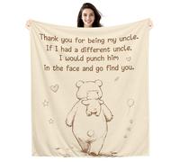 Amorea Thank You for Being My Uncle Funny Cartoon Blanket for Uncle from Niece Nephew, Uncle's Birthday Father's day (my uncle)