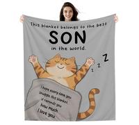 Amorea This blanket belongs to the Best Son in the world I hope every time you snuggle this blanket It reminds you how much I love you Son Gift Birthday Graduation (son-b)