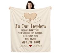 Amorea To Our Nephew We hope every time you snuggle this blanket It reminds you how much we love you Blanket for Nephew from Aunt Uncle Reminder Birthday Graduation (nephew-b)