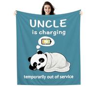 Amorea Uncle is Charging Temporarily out of Service Funny Throw Blanket Uncle Gift from Niece Nephew Birthday Father's Day (uncle-a)