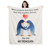 Amorea When penguins find their mate they stay together forever You are my penguin Throw Blanket for Him Her, Couples Lovers Birthday Valentine's Day Annivesary