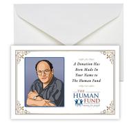 AMORGAN Seinfeld - The Human Fund Double Sided Gift Card 4x6 Pack of 6 WITH ENVELOPES