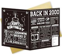 Amorista Funny 25th Birthday Card for Him Her, Happy 25th Birthday Decorations for Men Women, 25 Birthday Gifts for Son Daughter, 25 Years Old Bday Gift Decor Ideas