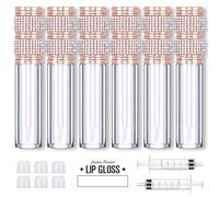 AMORIX 5ml Lip Gloss Tubes with Wand 6 Packs Empty Rhinestone Lip Gloss Containers Lipgloss Bottles Crystal Lip Gloss Supplies Kit with Syringe for DIY Lip Gloss Base