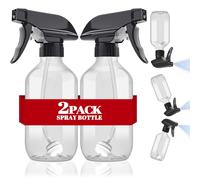 AMORIX Plastic Spray Bottles 2 Pack 360° Water Spray Bottle for Cleaning 10 oz/300 ml Upside Down Spray Bottle Small Mister Squirt Bottle with Adjustable Nozzle for Hair, Cooking, Plant, Pet