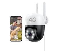 AMOROM 3G/4G LTE No Wifi Outdoor Security Camera with SIM Card, Motion Tracking, Color Night Vision, Real-Time Alerts & 24/7 Recording, IP66 Waterproof
