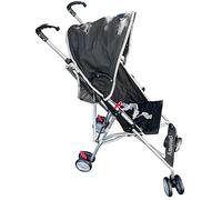AmorosO Single Umbrella Stroller for Toddler, Travel Stroller for Babies - Sunlight and Light Rain Protection - Baby Stroller with Four EVA Wheels - Travel-Ready Stroller - Round Canopy (Black/White)
