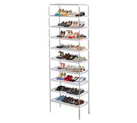 AMOS 10 Tier Extendable Shoe Rack 30 Pair Space Saving Storage Organiser with Waterproof Non-Woven Fabric Shelves
