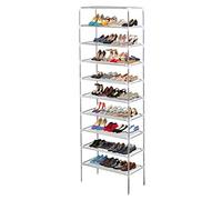 AMOS 10 Tier Extendable Shoe Rack 30 Pair Space Saving Storage Organiser with Waterproof Non-Woven Fabric Shelves