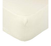 AMOS 100% Brushed Cotton Soft Flannelette Fitted Bed Sheet 25cm Deep (Double, Cream)