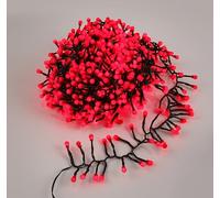 AMOS 1000 Berry Cluster LED Lights - Multi-Action with Timer for Stunning Indoor & Outdoor - 10 M Lighted Length (Berry Red)
